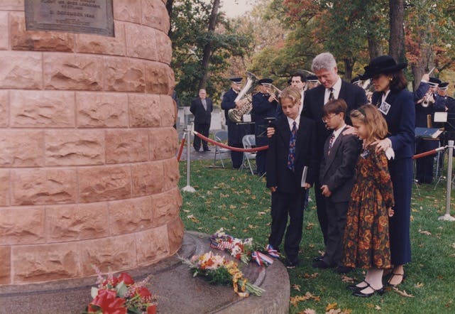 Memorial Dedication President Clinton Cummock Family Cairn