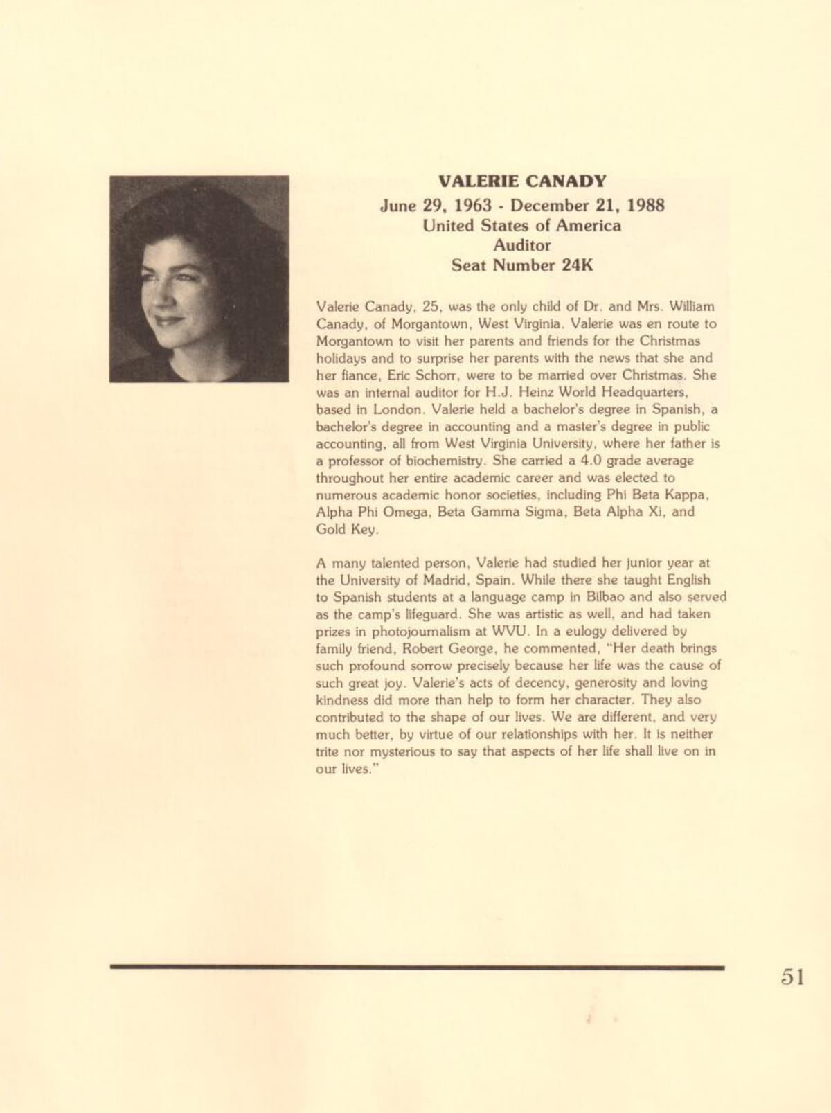 Valerie Canady | Pan Am 103 Lockerbie Legacy Foundation